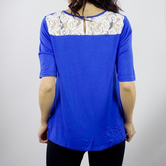 Moon & Sky Blue Lace Back Tunic - Picture 2 of 3